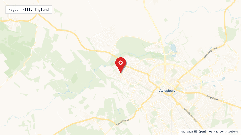 Street map of Haydon Hill, England with location pin