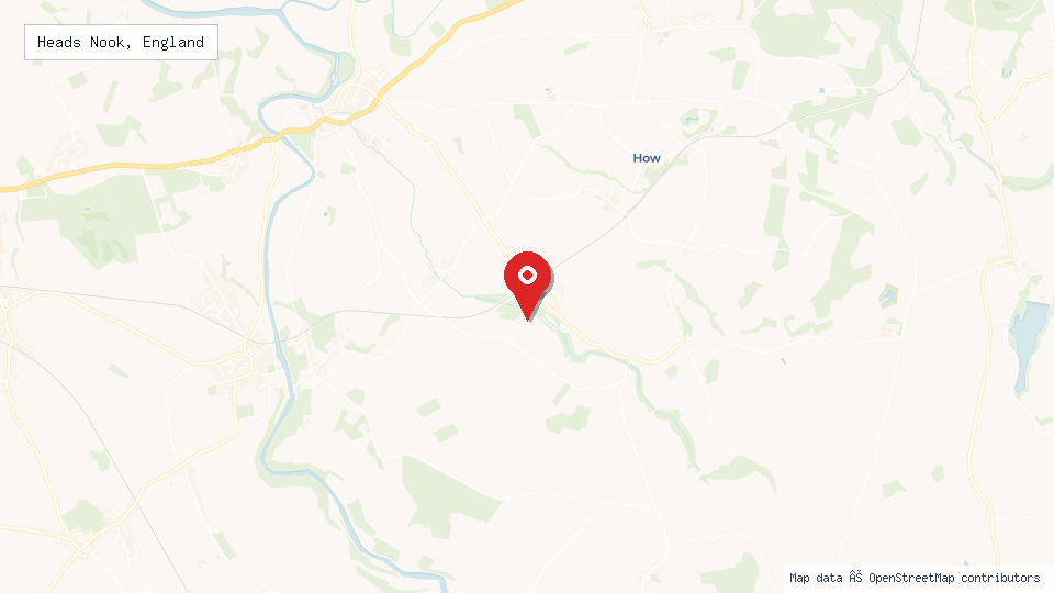 Street map of Heads Nook, England with location pin