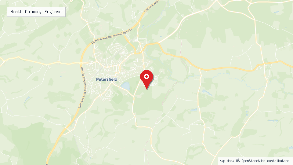 Street map of Heath Common, England with location pin