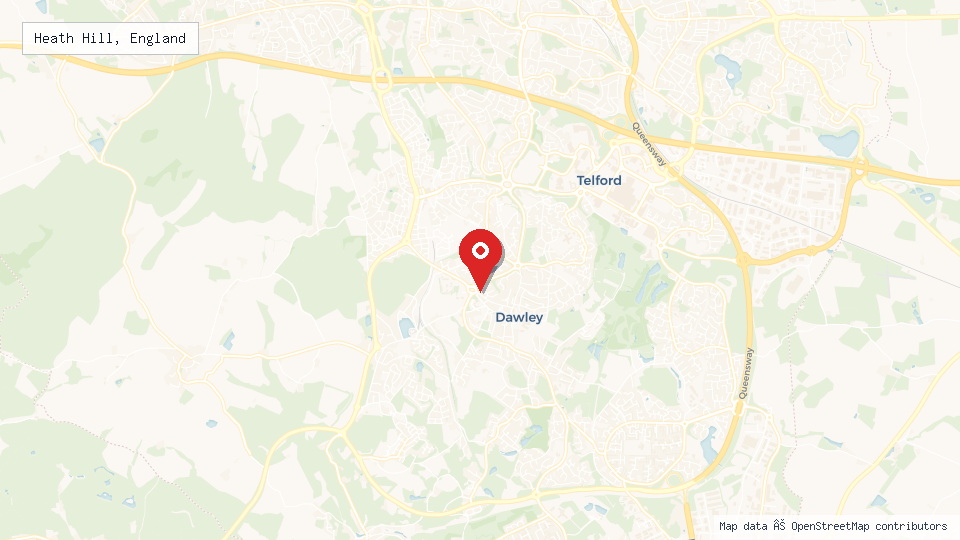 Street map of Heath Hill, England with location pin