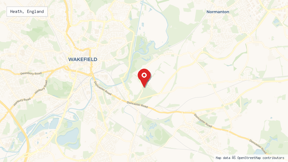Street map of Heath, England with location pin