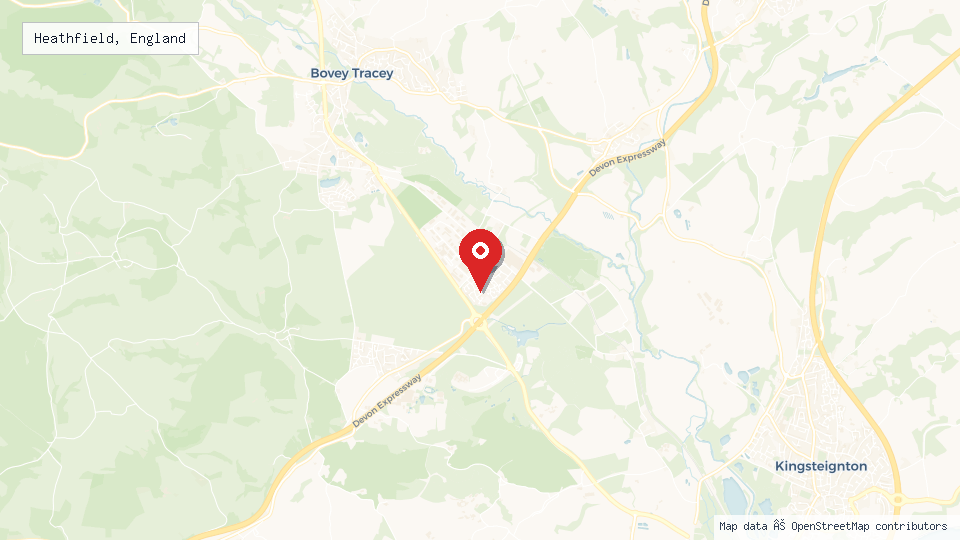 Street map of Heathfield, England with location pin