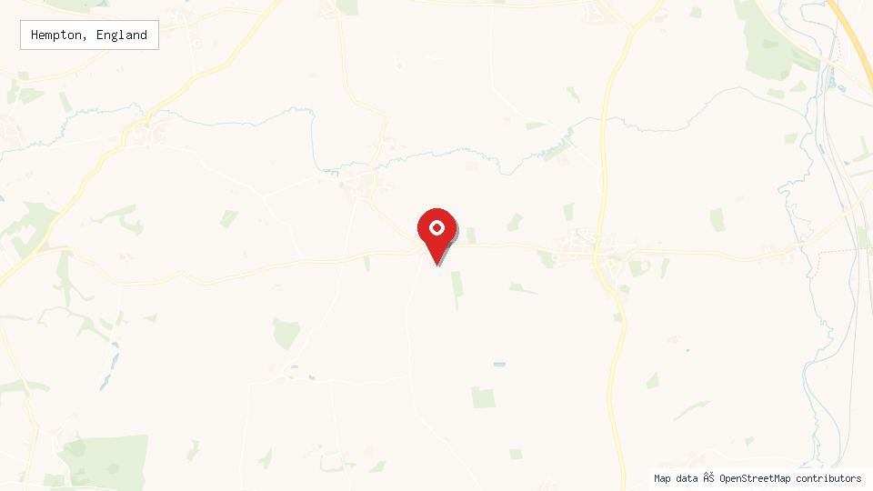 Street map of Hempton, England with location pin