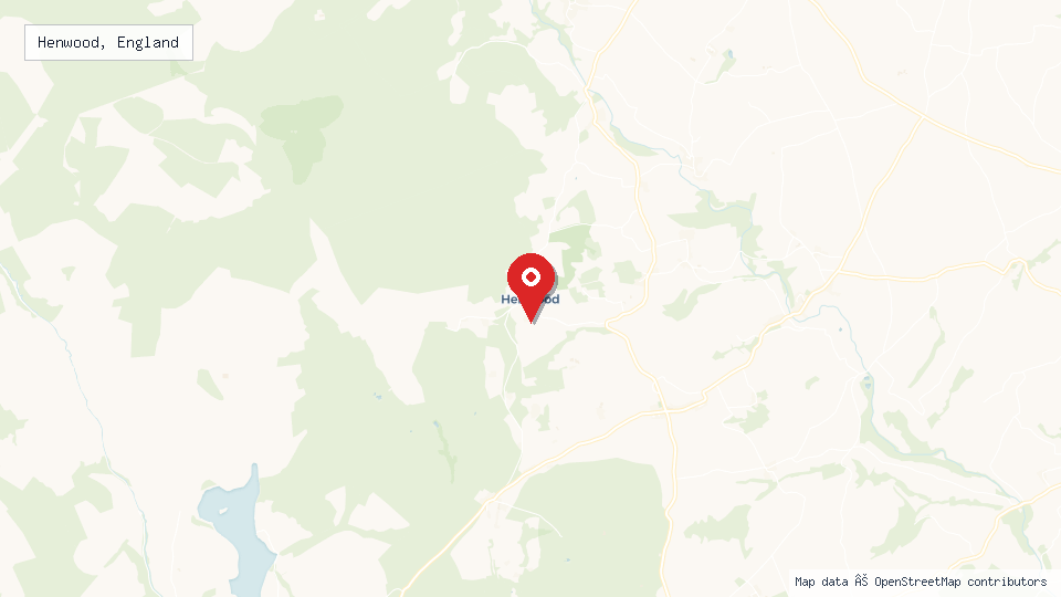 Street map of Henwood, England with location pin
