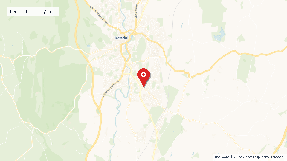 Street map of Heron Hill, England with location pin