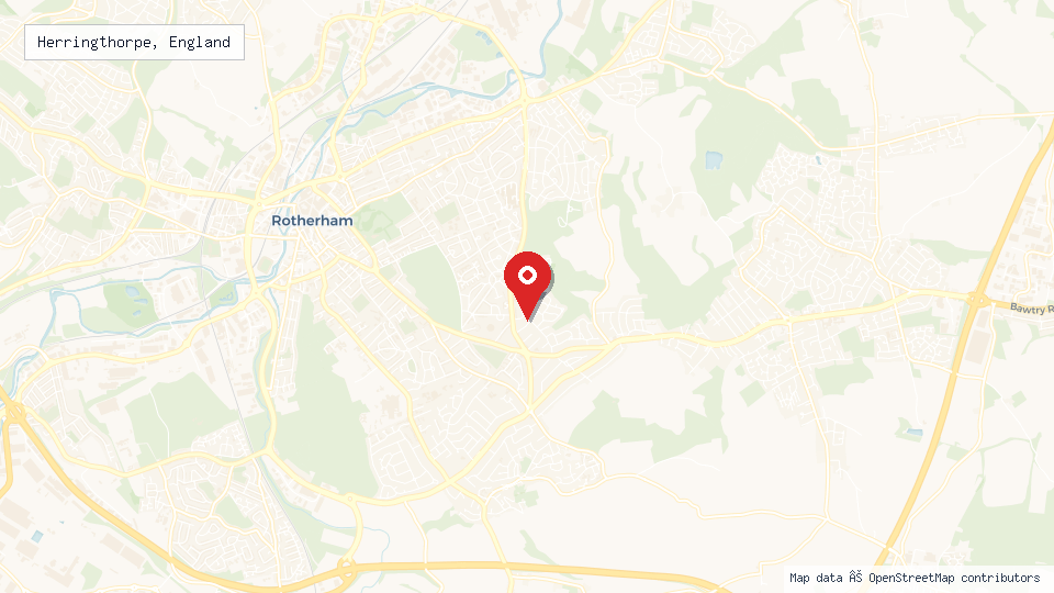 Street map of Herringthorpe, England with location pin