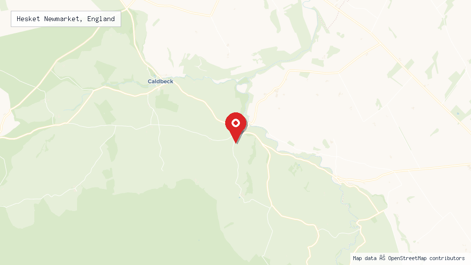 Street map of Hesket Newmarket, England with location pin
