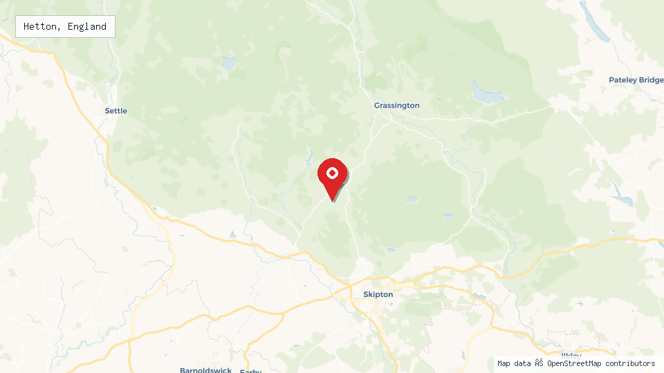Street map of Hetton, England with location pin