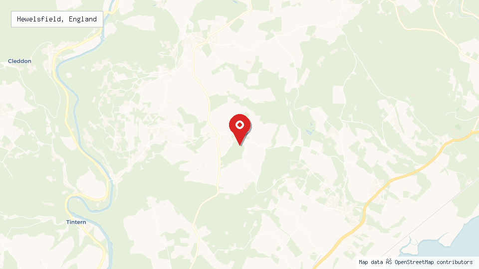 Street map of Hewelsfield, England with location pin