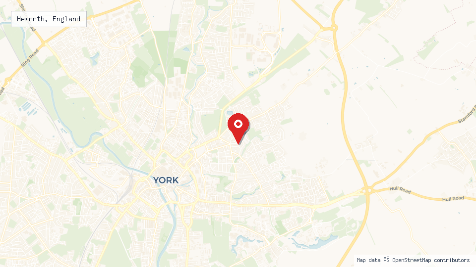 Street map of Heworth, England with location pin