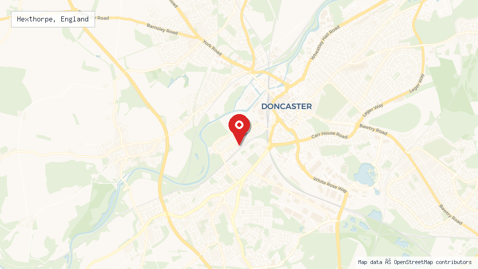 Street map of Hexthorpe, England with location pin