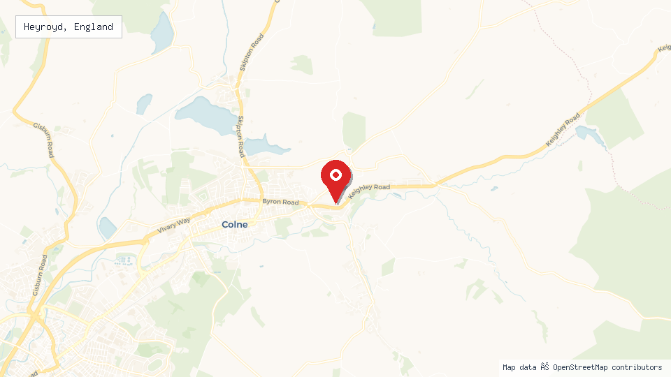 Street map of Heyroyd, England with location pin