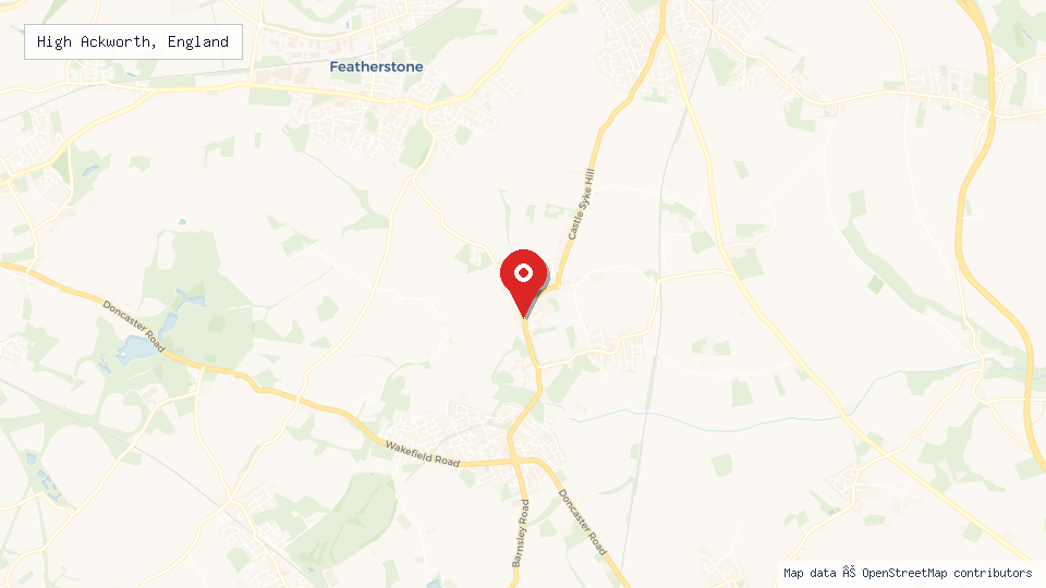 Street map of High Ackworth, England with location pin