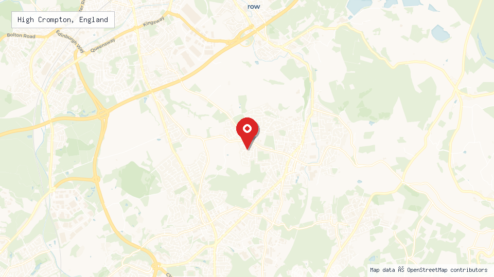 Street map of High Crompton, England with location pin