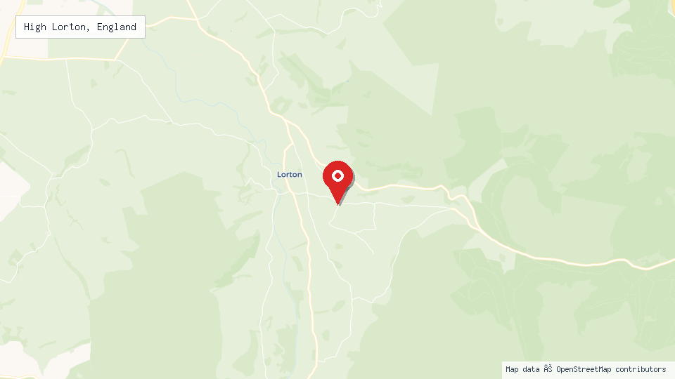 Street map of High Lorton, England with location pin