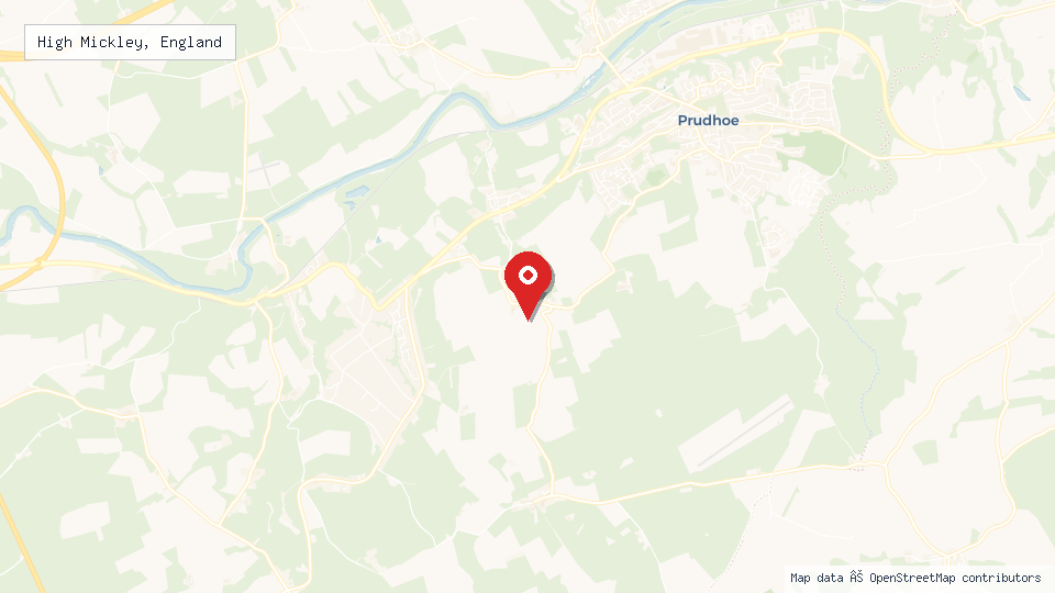 Street map of High Mickley, England with location pin
