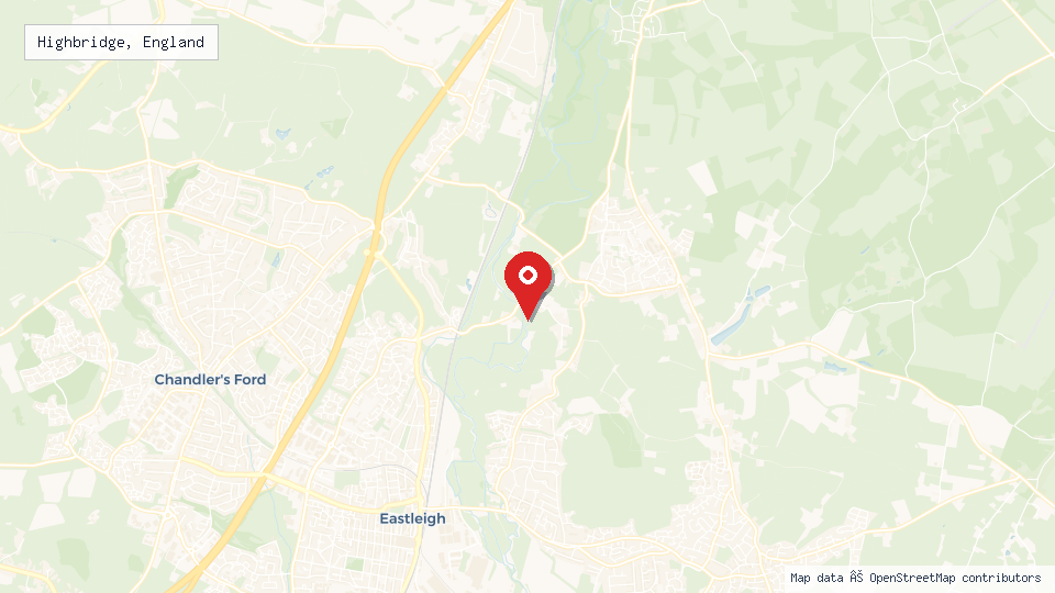Street map of Highbridge, England with location pin