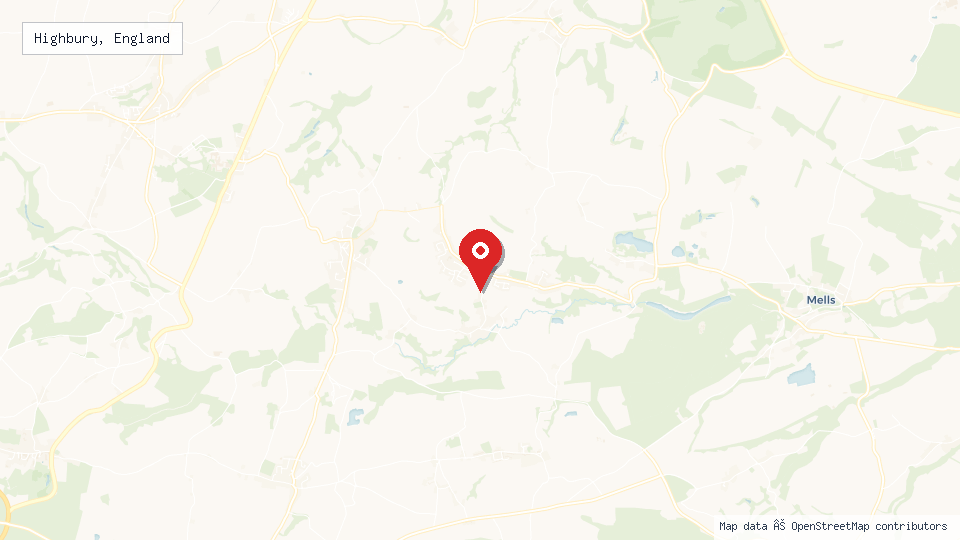 Street map of Highbury, England with location pin