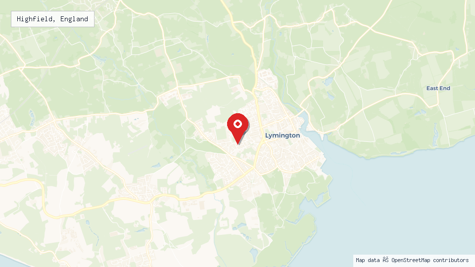 Street map of Highfield, England with location pin