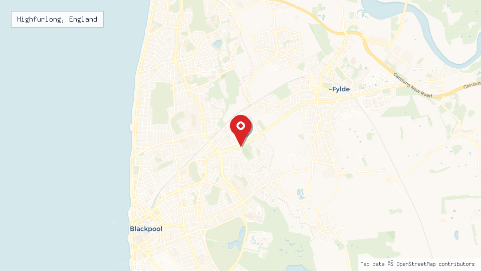 Street map of Highfurlong, England with location pin