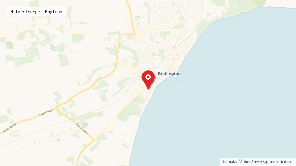 Street map of Hilderthorpe, England with location pin