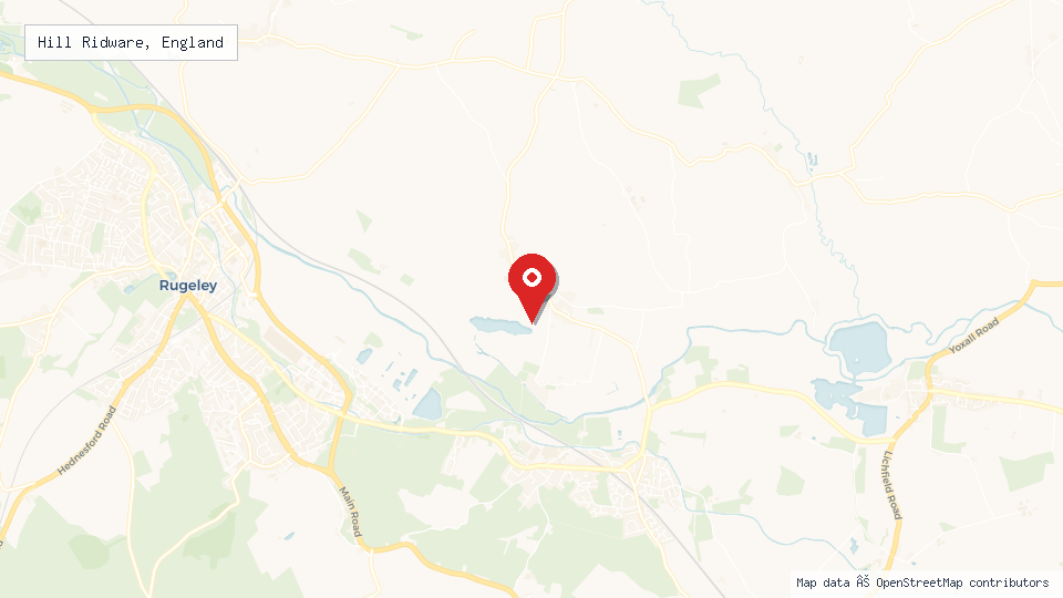 Street map of Hill Ridware, England with location pin