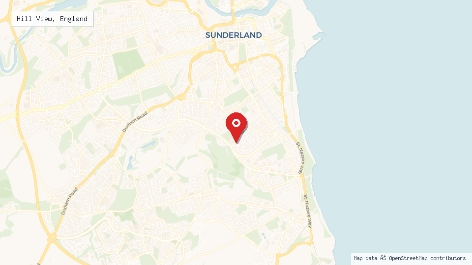 Street map of Hill View, England with location pin