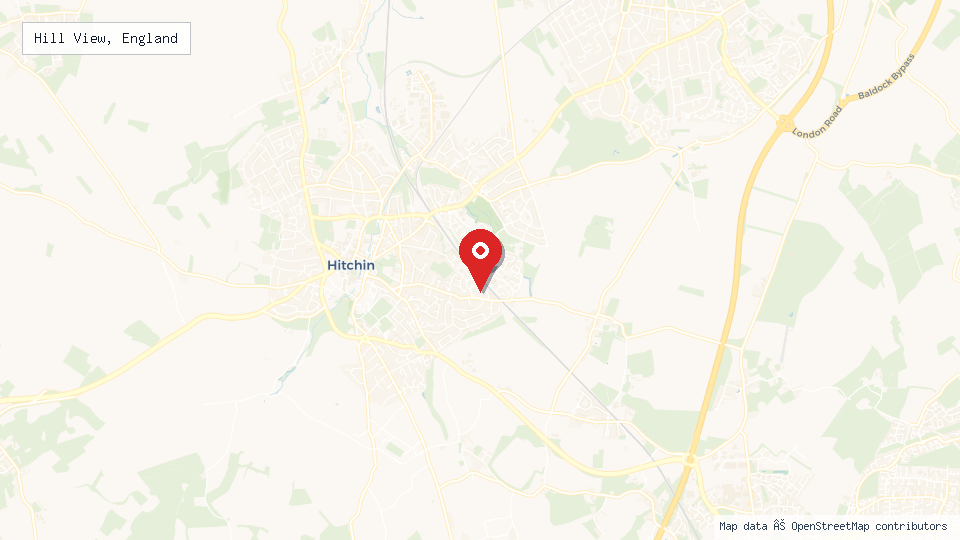 Street map of Hill View, England with location pin