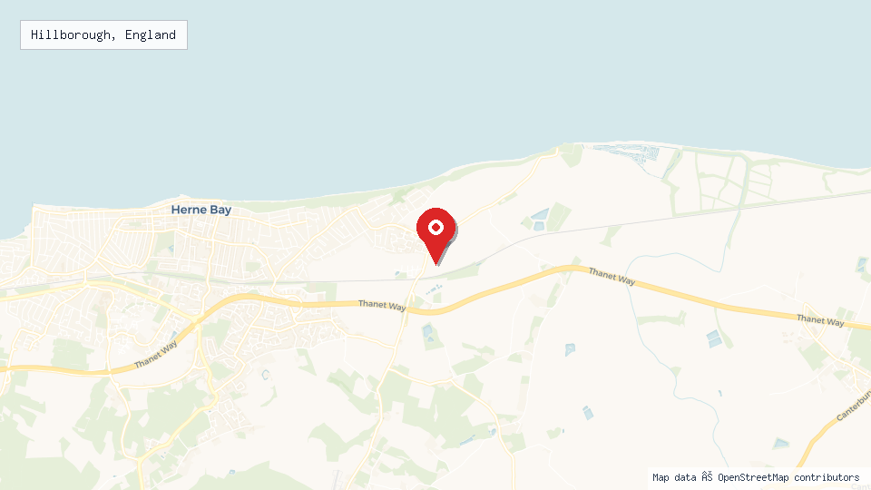 Street map of Hillborough, England with location pin