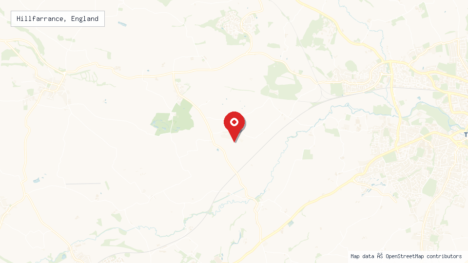 Street map of Hillfarrance, England with location pin