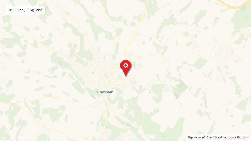Street map of Hilltop, England with location pin
