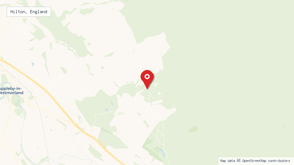 Street map of Hilton, England with location pin