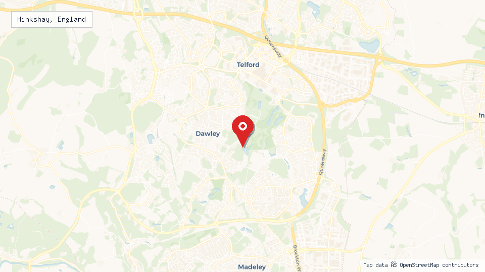 Street map of Hinkshay, England with location pin