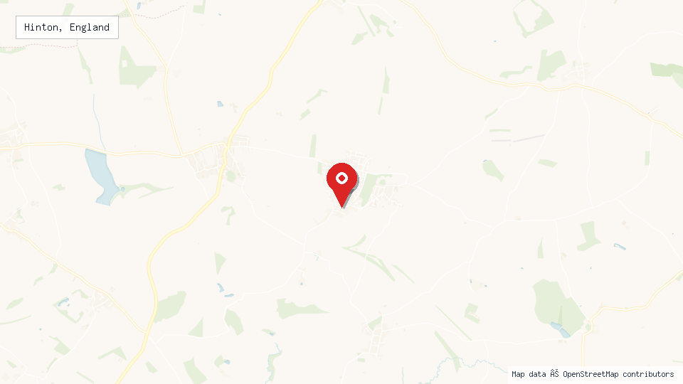 Street map of Hinton, England with location pin