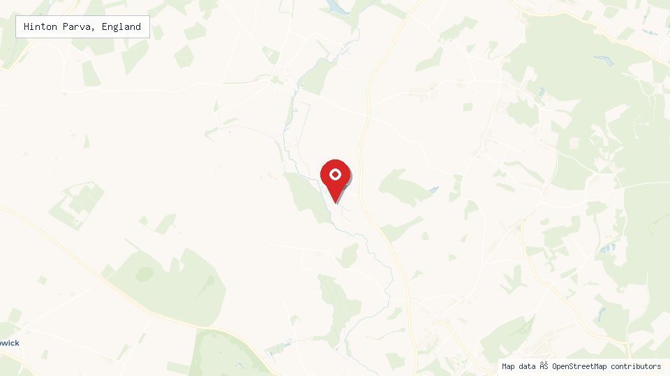 Street map of Hinton Parva, England with location pin