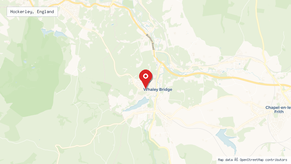 Street map of Hockerley, England with location pin