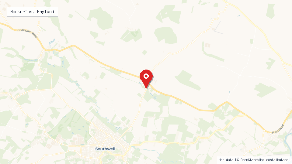 Street map of Hockerton, England with location pin