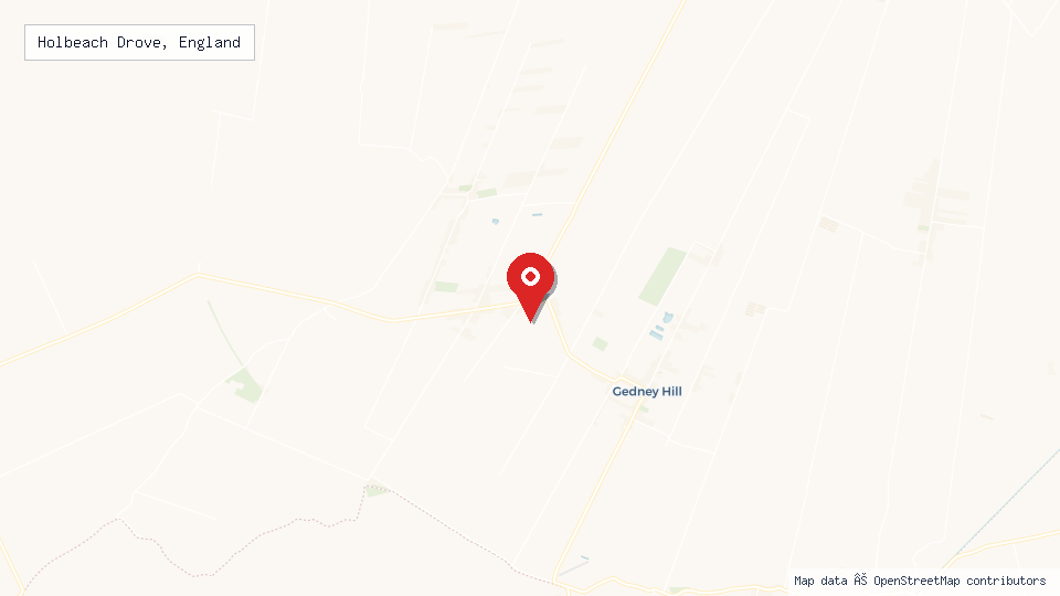 Street map of Holbeach Drove, England with location pin