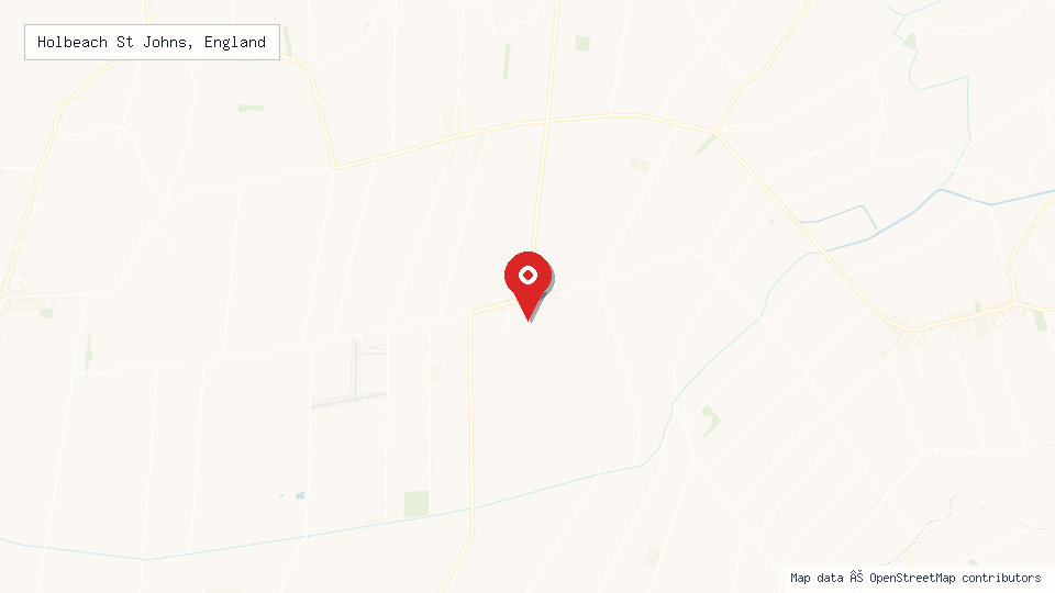 Street map of Holbeach St Johns, England with location pin
