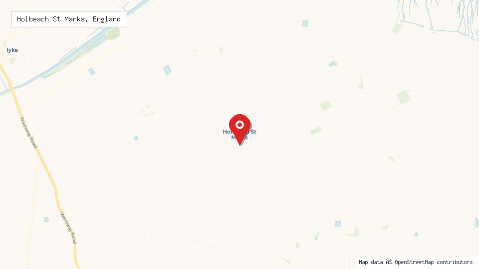 Street map of Holbeach St Marks, England with location pin