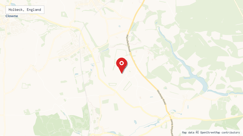 Street map of Holbeck, England with location pin