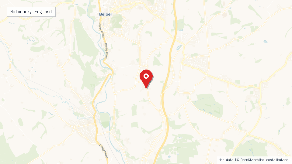 Street map of Holbrook, England with location pin