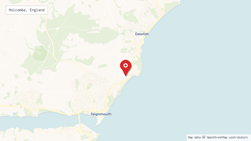 Street map of Holcombe, England with location pin