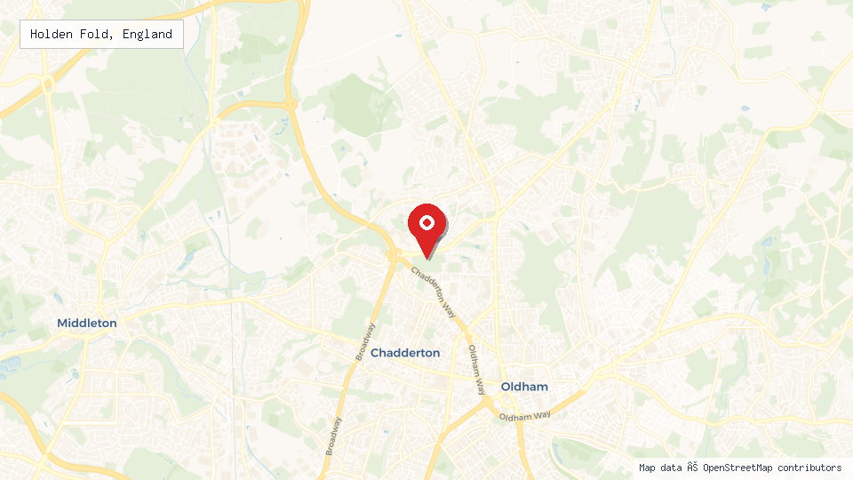 Street map of Holden Fold, England with location pin