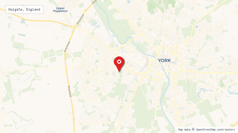 Street map of Holgate, England with location pin