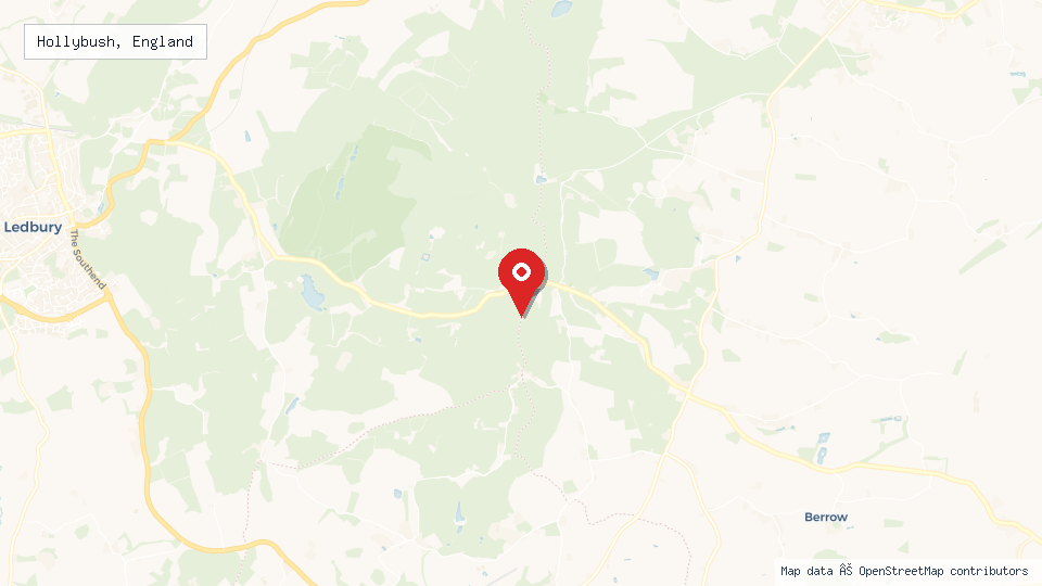 Street map of Hollybush, England with location pin