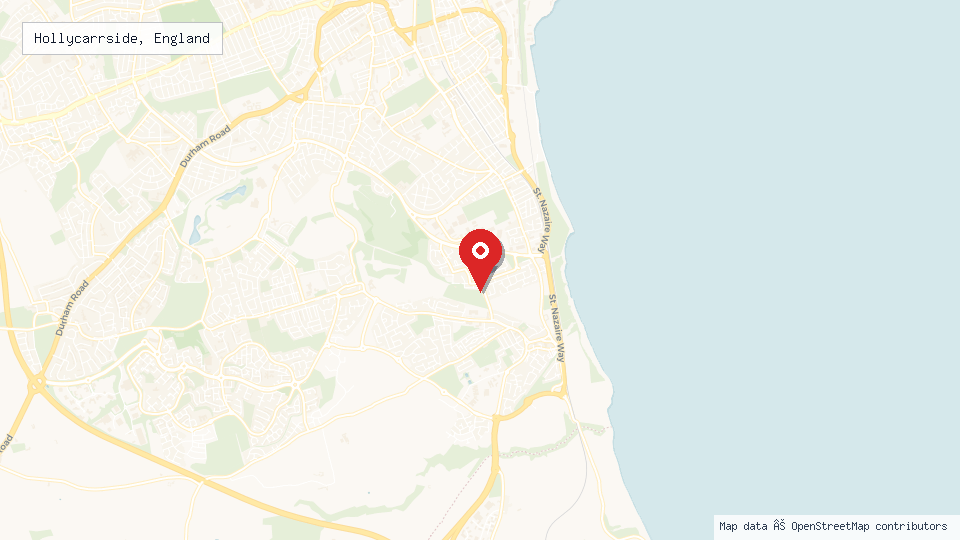 Street map of Hollycarrside, England with location pin
