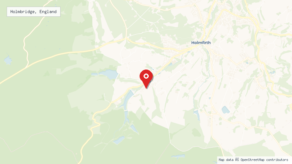 Street map of Holmbridge, England with location pin