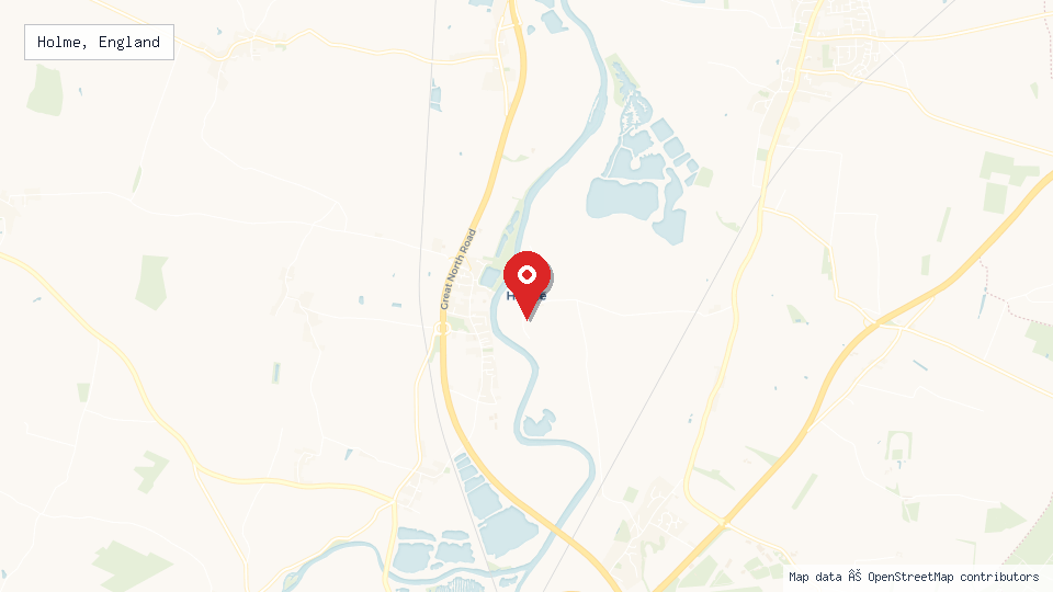 Street map of Holme, England with location pin