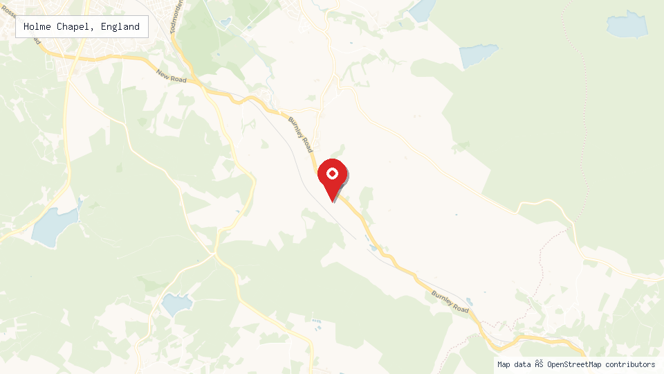 Street map of Holme Chapel, England with location pin